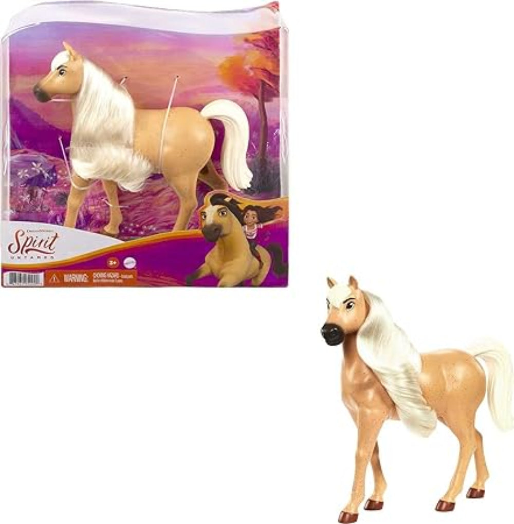 MATTEL® Dreamworks Spirit - American Workhorse Hengst - Pferd, Mustang Stute aus der Herde von "Spirit - frei und ungezähmt" (20), beweglicher Kopf und lange Mähne, tolles Geschenk für Pferdeliebhaber ab 3 Jahren
