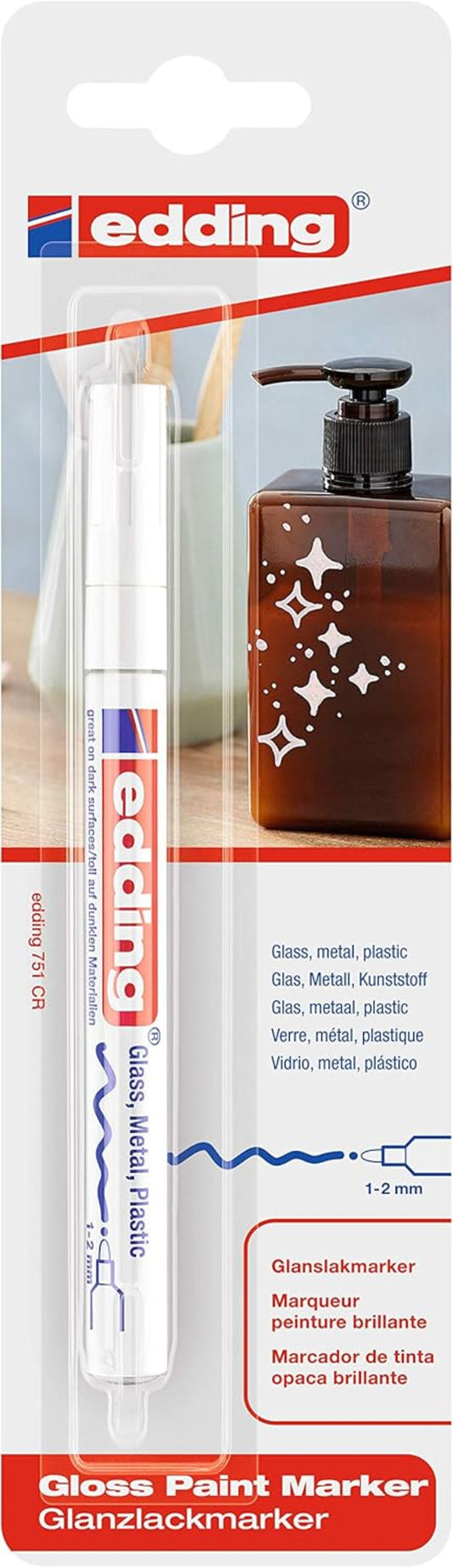 edding Glanzlackmarker 751 - Brillant Weiß für perfekte Akzente