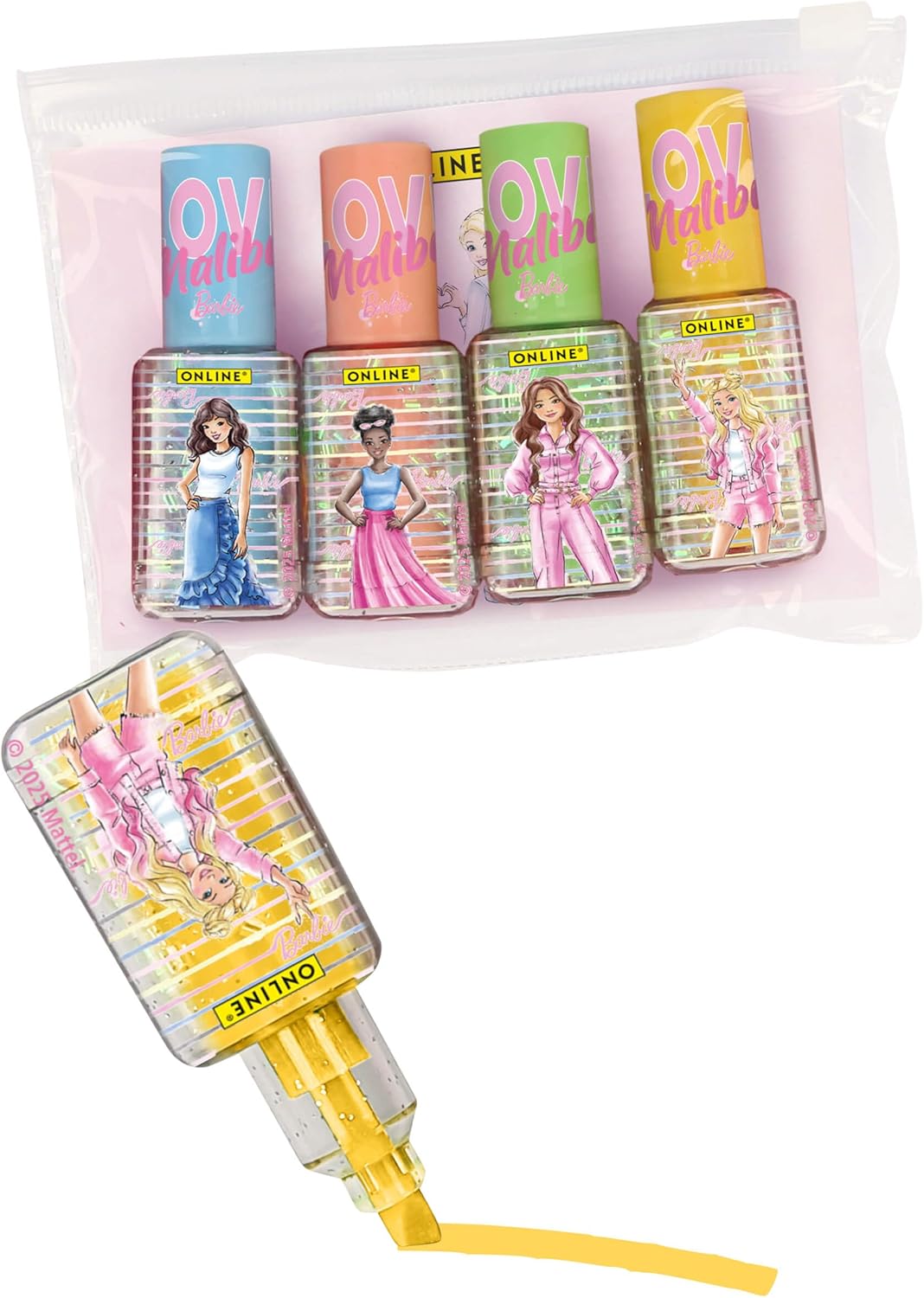Barbie Textmarker Set - Leuchtende Farben