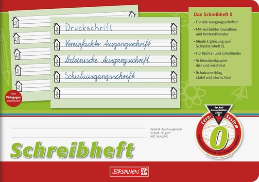 Premium Schreibheft A5 quer - Extragroße Liniensysteme für alle Ausgangsschriften