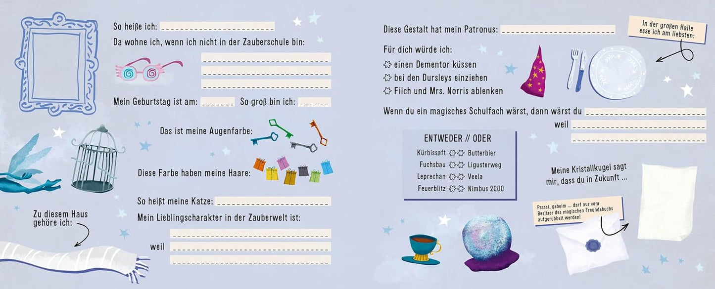 Harry Potter Freundebuch mit Rubbelstickern & Fan-Quiz
