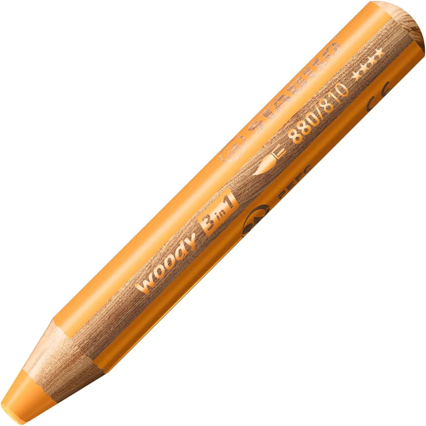 STABILO woody 3in1 Buntstift Gold – 10 mm Mine, 1 Stück