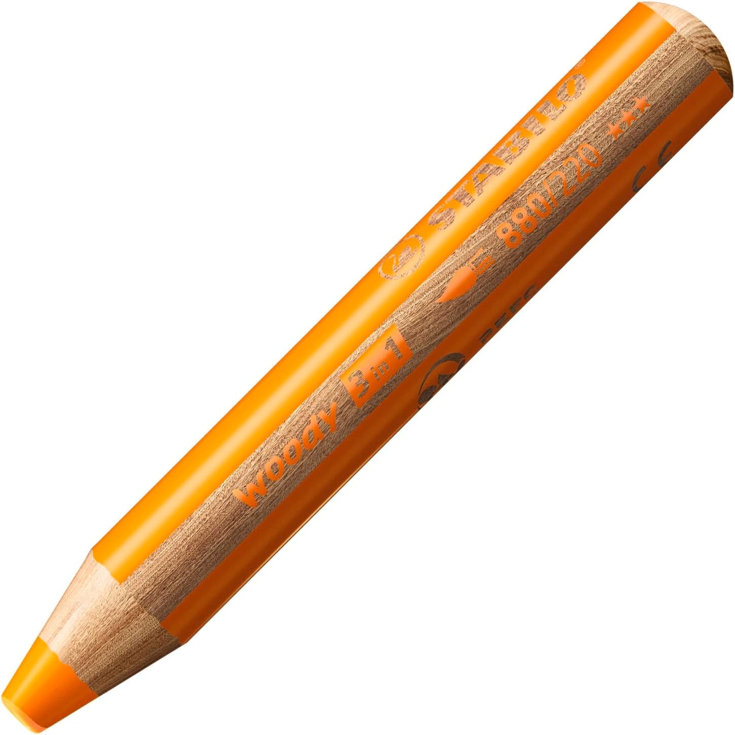 STABILO woody 3in1 Buntstift Orange 10 cm