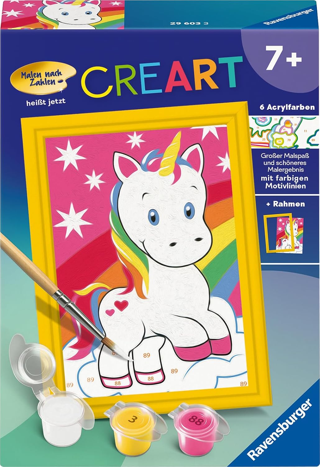 Ravensburger CREART Malen nach Zahlen – Süßes Einhorn