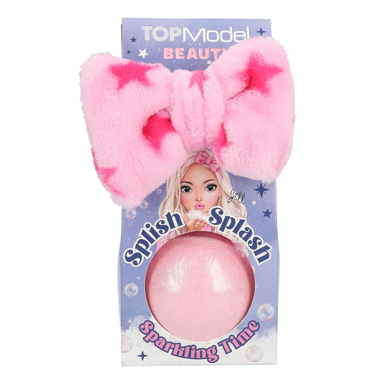 TOPModel Beauty Set - Badekugel & Haarband in Rosa mit Sternen