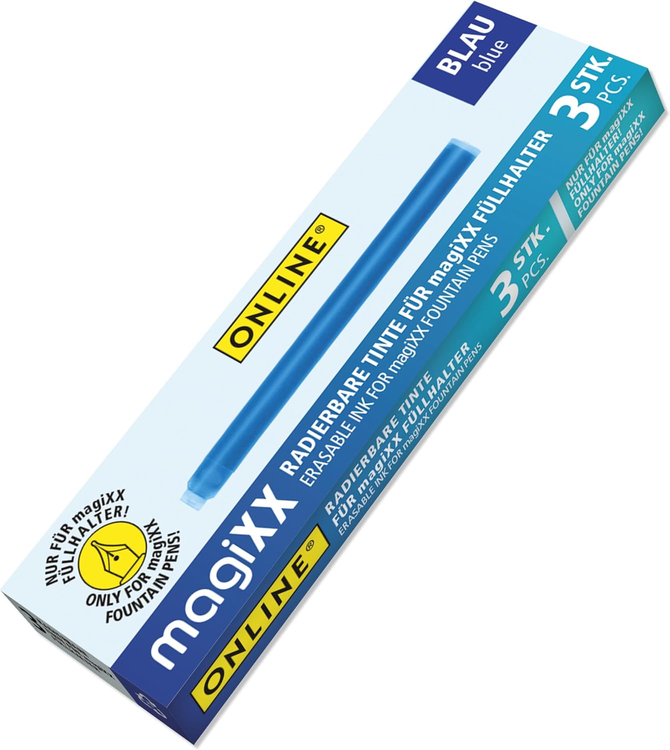 magiXX Kombipatrone Blau 3er-Set - Tintenroller-Ersatz