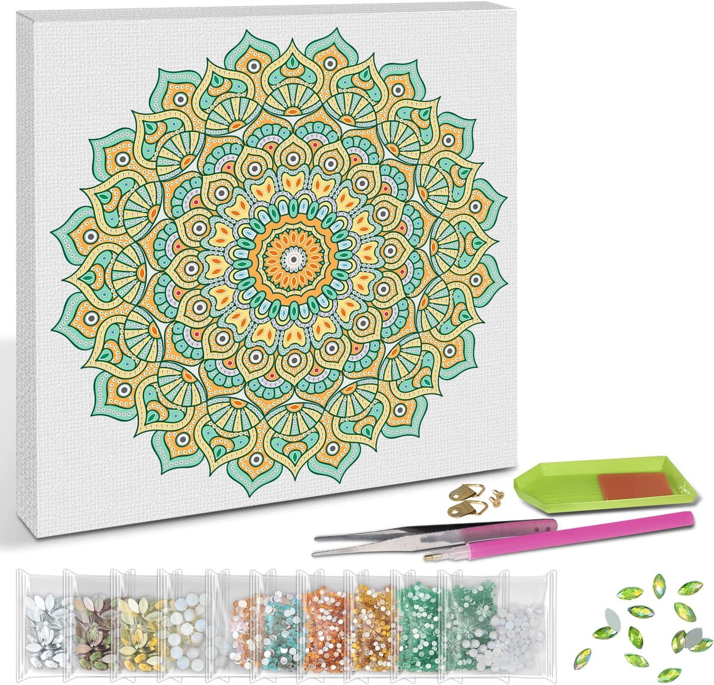 Diamond Painting Mandala Set - Kreativ-Set mit Acrylsteinen 30x30cm