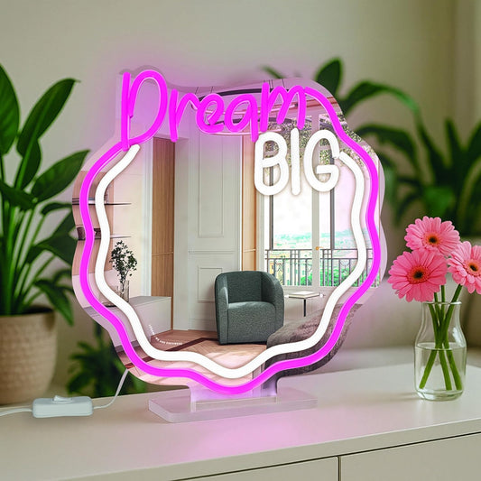 LEGAMI LED-Spiegel mit Neon-Effekt – It’s a Sign, 30x29 cm