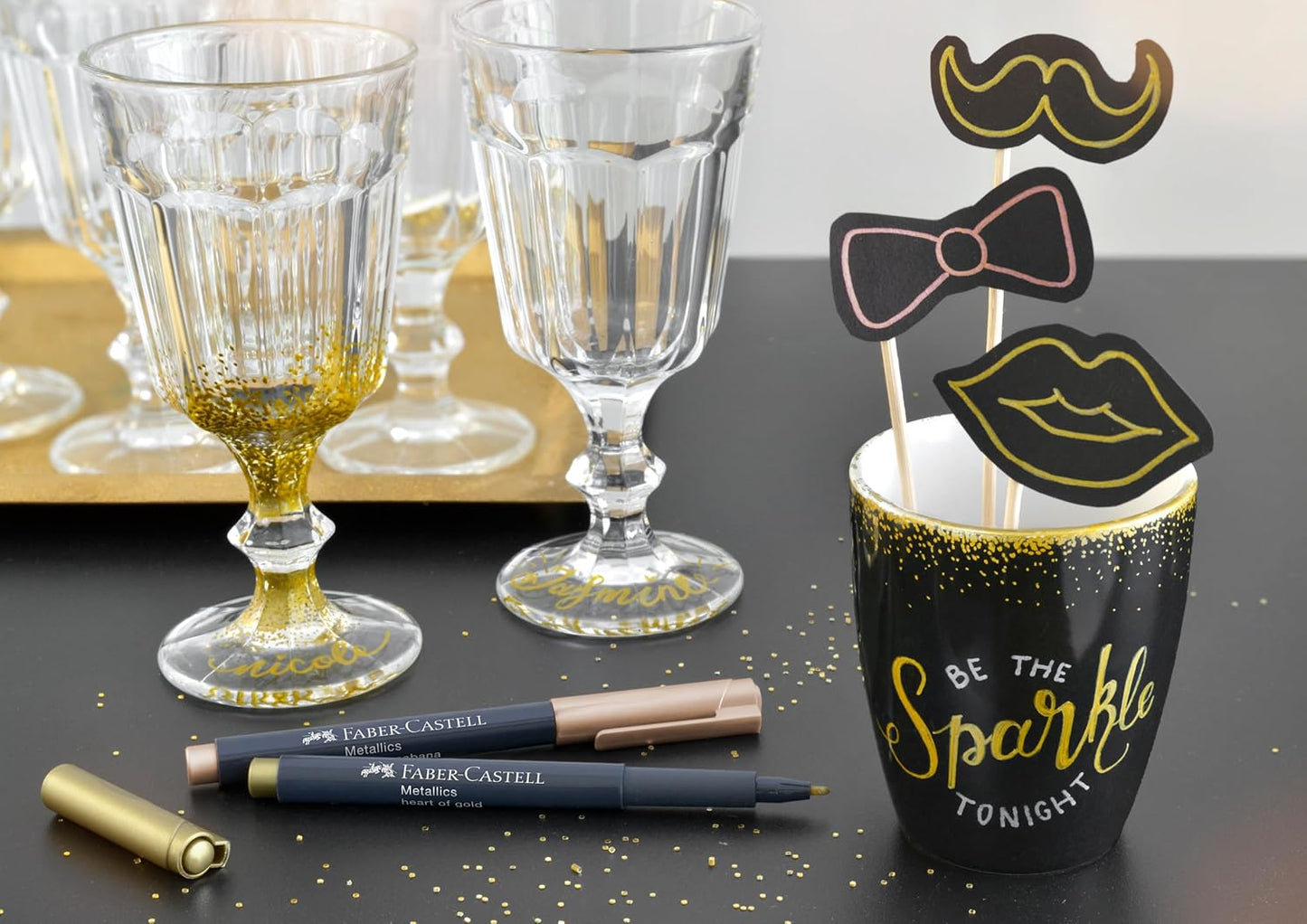 FABER-CASTELL Metallics Marker 12er Set - 1,5mm Faserspitze