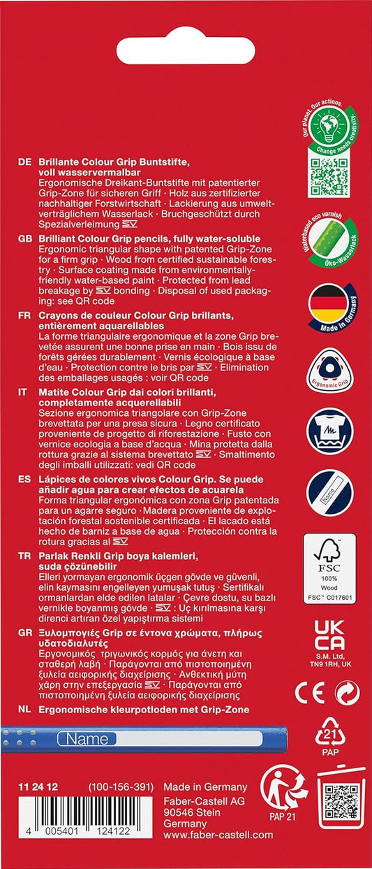 Faber-Castell Buntstift Colour Grip 12er Etui FSC