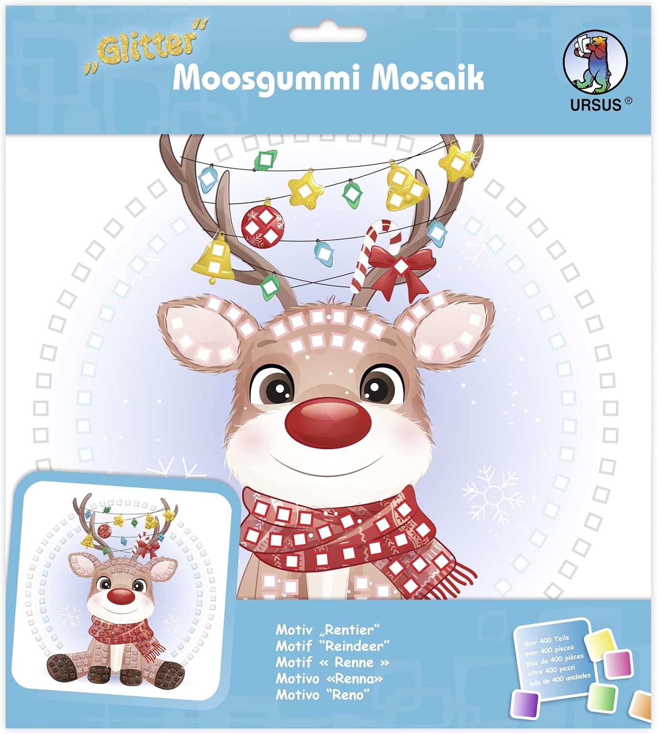 Ursus Moosgummi Mosaik Glitter Rentier - 432 Teile