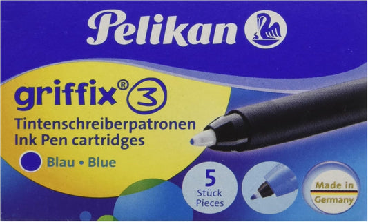 Pelikan Griffix Tintenschreiber-Patronen Blau - 5er Pack für perfektes Schreiben