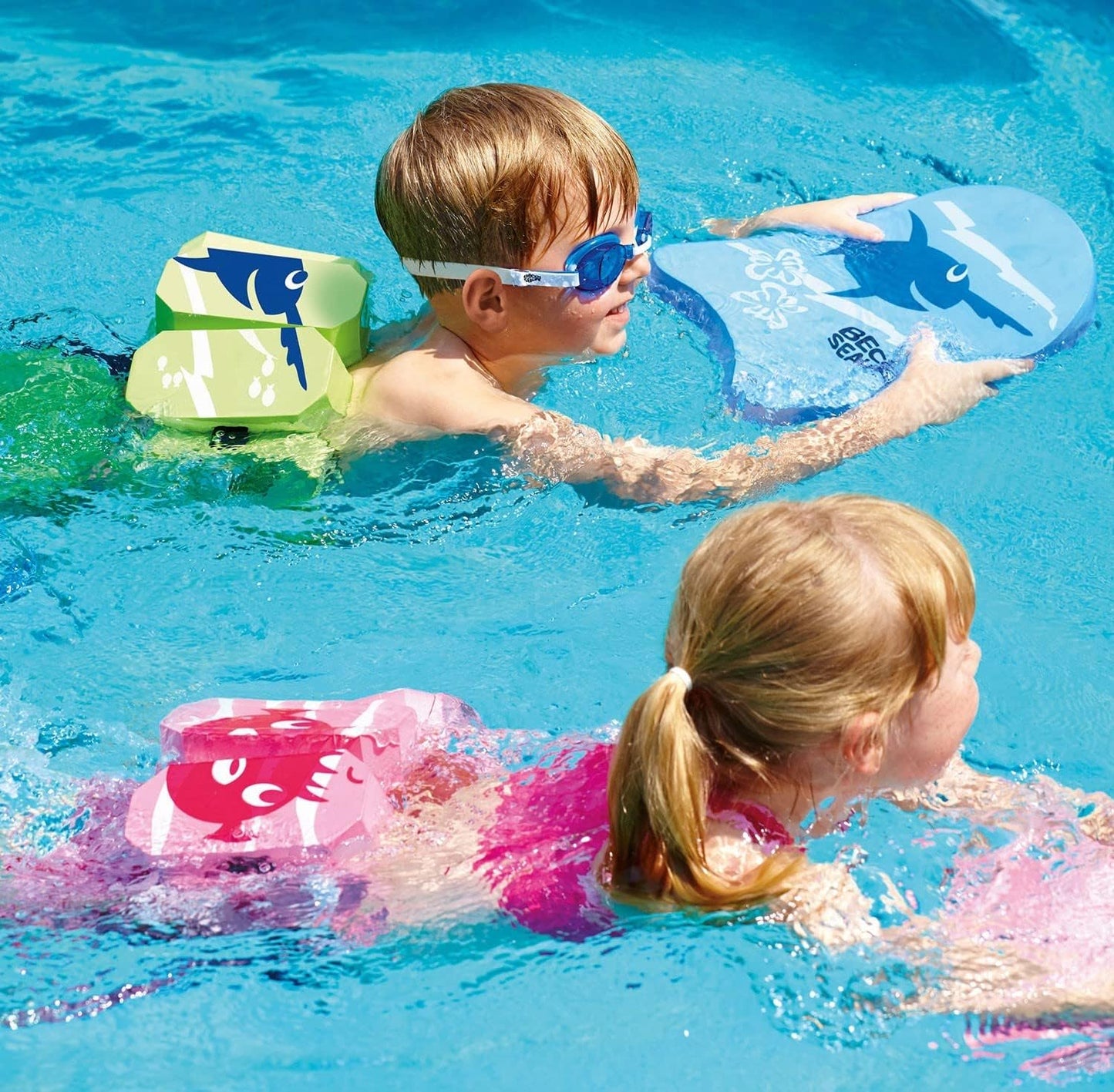 BECO Sealife Kickboard Ray blau 34×21 cm Schwimmbrett