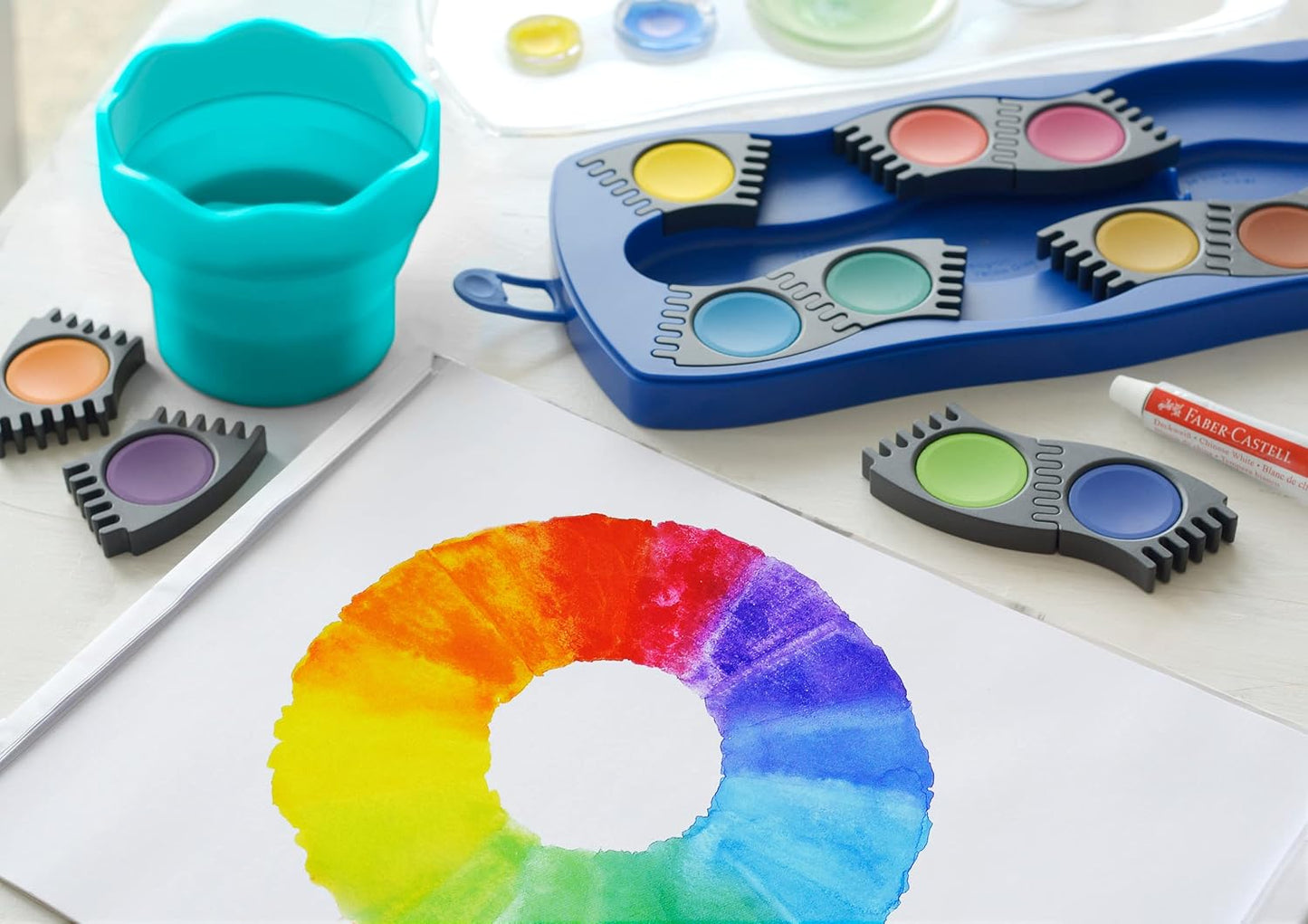 Faber-Castell Farbkasten Connector 12 Farben blau