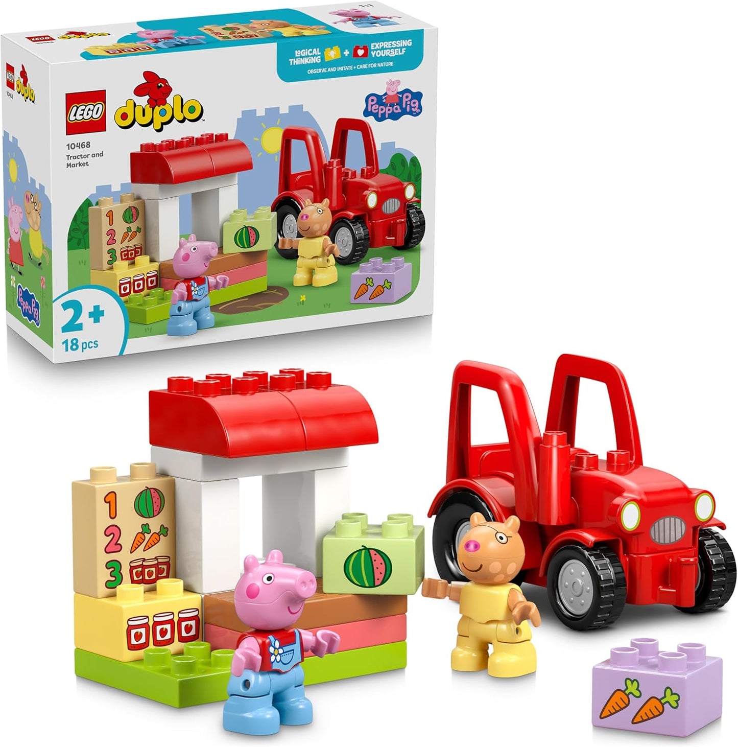 LEGO DUPLO Peppa Wutz Traktor & Marktstand - Set ab 2 Jahren