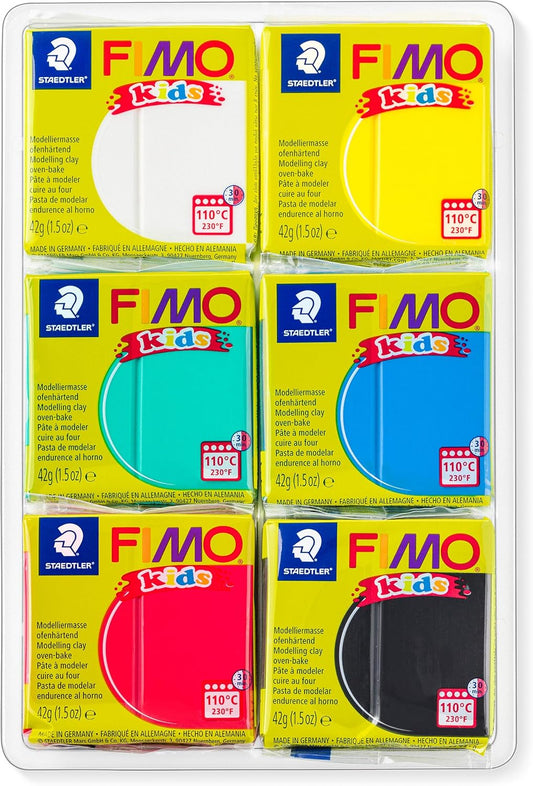 FIMO kids Knete 6er Set - Bunte Modelliermasse für Kinder