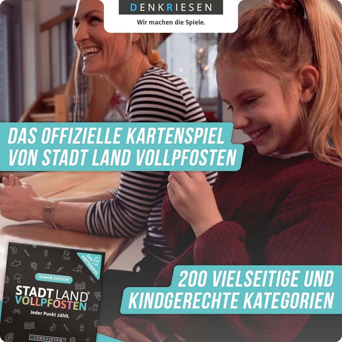 DENKRIESEN Stadt Land Vollpfosten Junior - Kartenspiel