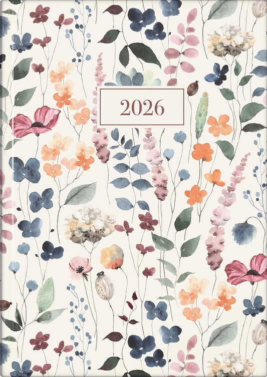 rido/idé Buchkalender Young Line 2026 'Watercolor' A5 - Tagesplaner mit Aquarell-Design
