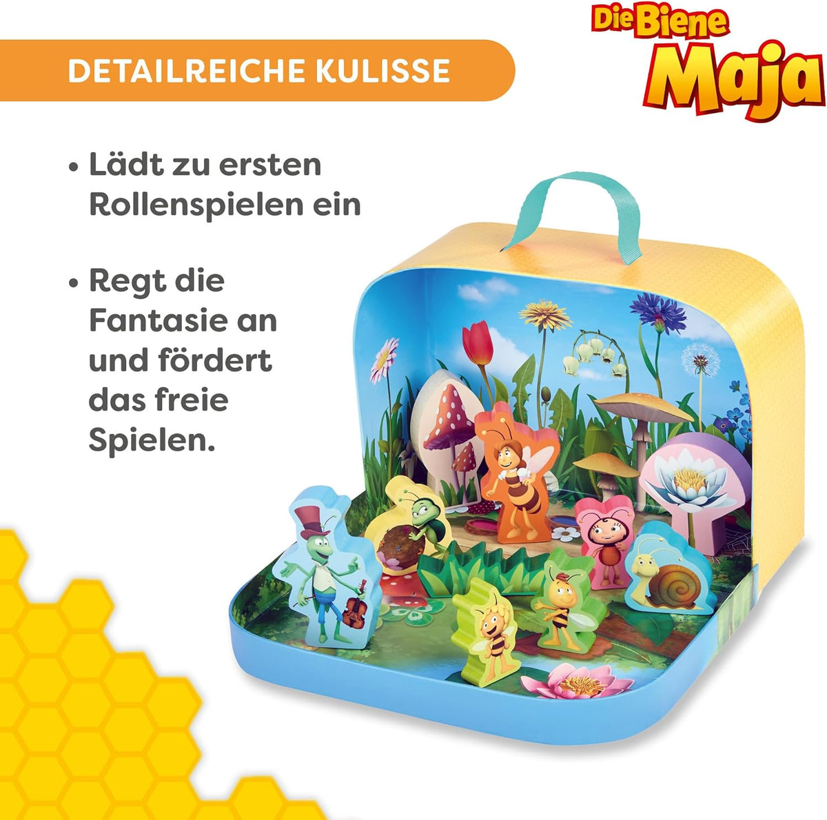 HABA Spielwelt im Koffer - Biene Maja, Holzspielset mit 6 Figuren
