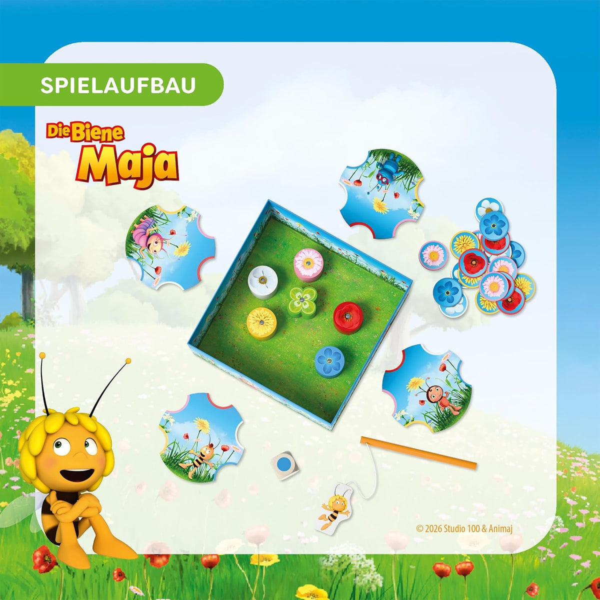 HABA Blüten angeln Biene Maja – Magnetisches Angelspiel ab 2 Jahren