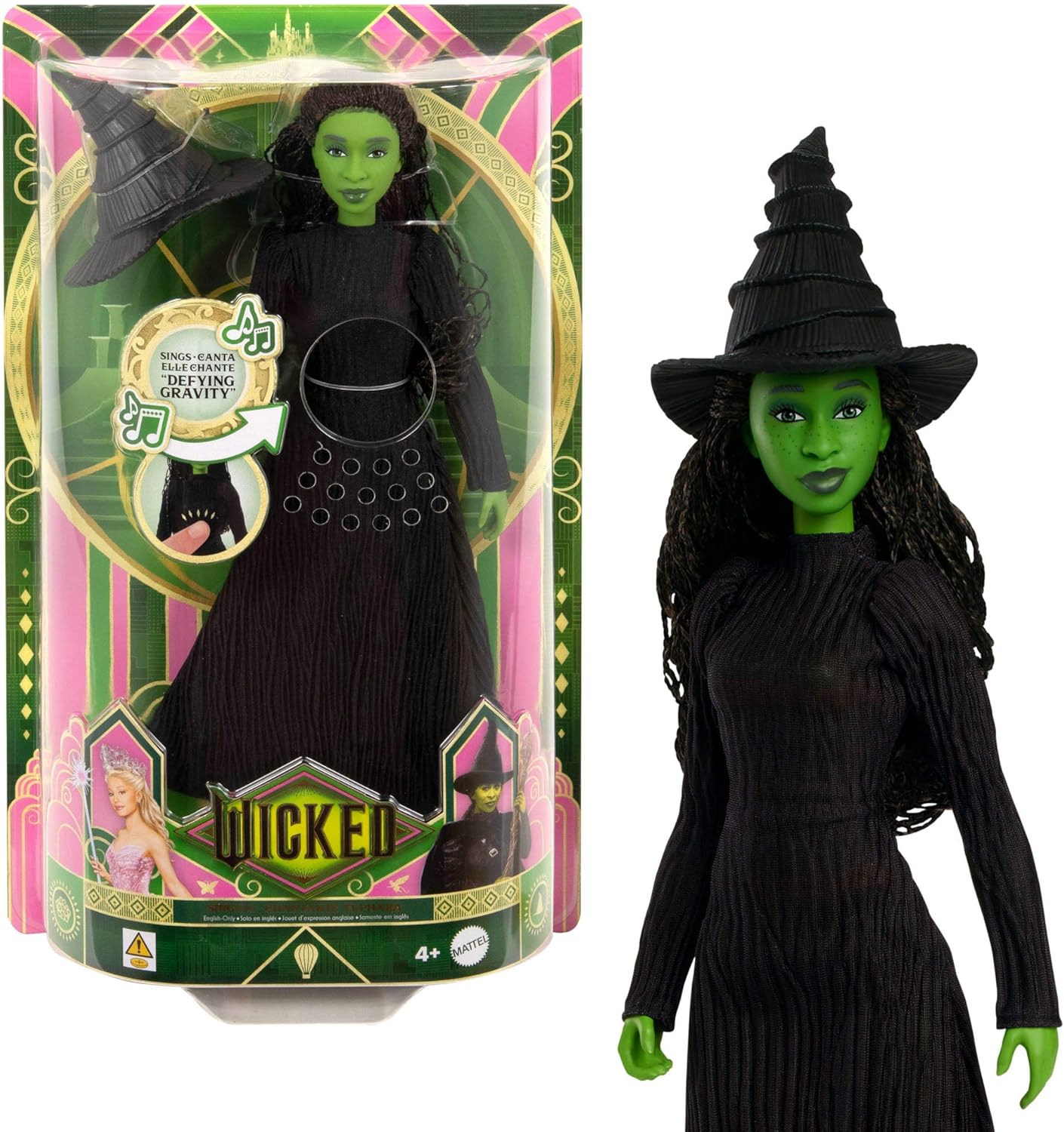 MATTEL Wicked Singende Elphaba Puppe mit Musik & abnehmbarem Kleid