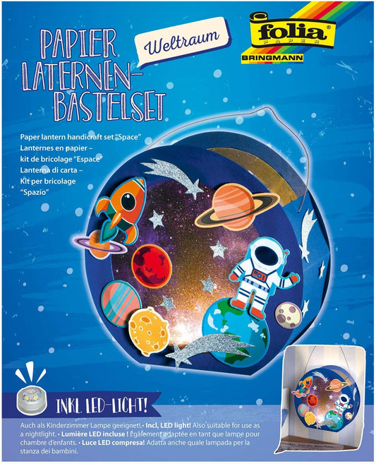 folia Laternen Bastelset Weltraum inkl. LED-Licht