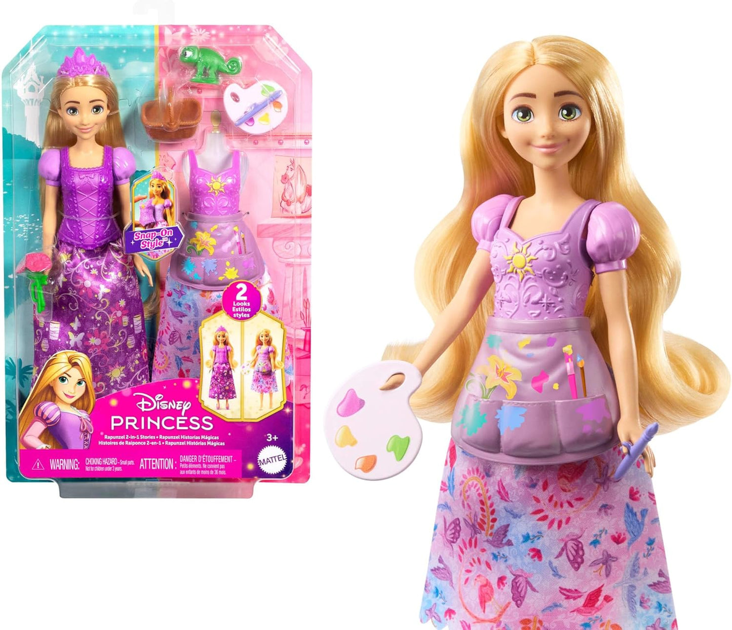 Disney Princess Rapunzel 2-in-1 Modepuppe mit Zubehör