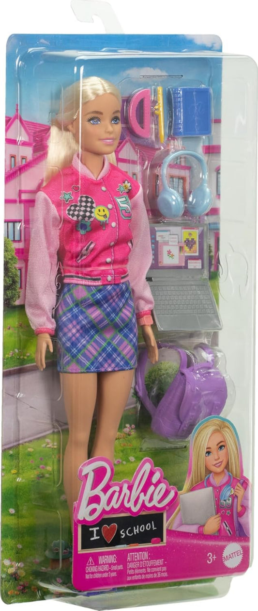 Barbie Love School Puppe mit Zubehör - Schuloutfit & Laptop