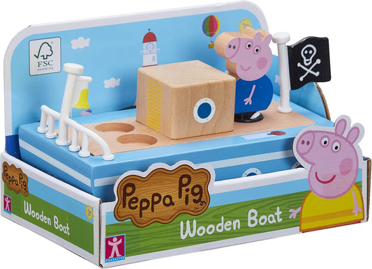 Peppa Pig Holzboot mit Opa George - Spielzeug für Kinder