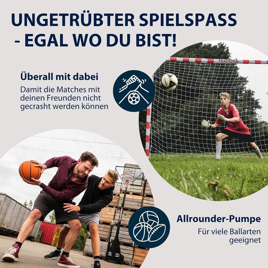 HUDORA Ballpumpe In & Out - kompakte Handpumpe 19x4cm