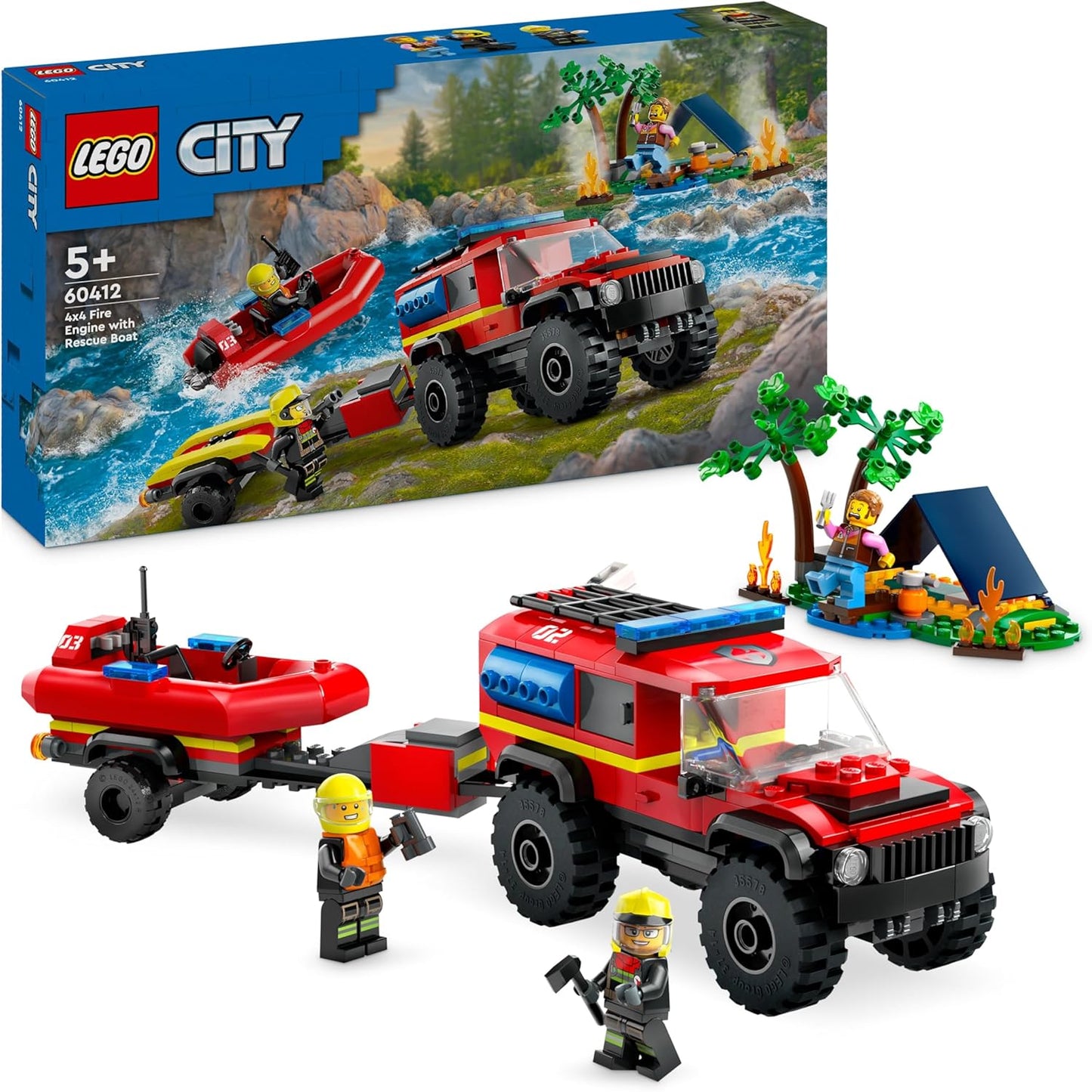 LEGO City Feuerwehr-Geländewagen mit Rettungsboot 60412
