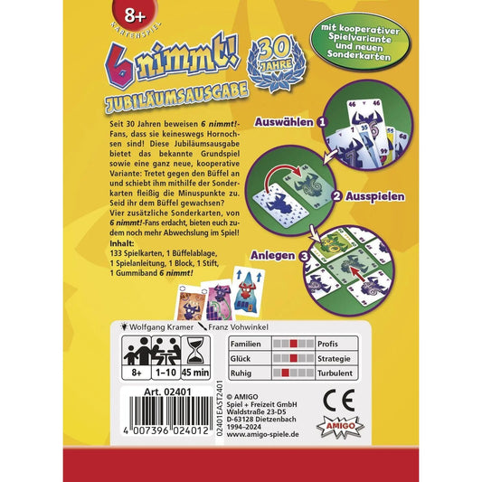 AMIGO 6 nimmt! 30 Jahre-Edition Kartenspiel mit Kooperativ-Modus