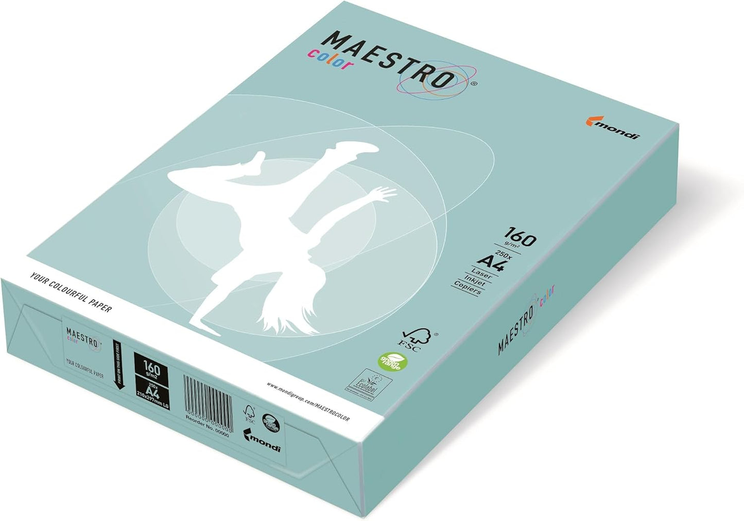 MAESTRO COLOR Kopierpapier A4 160g Mittelblau - 250 Blatt