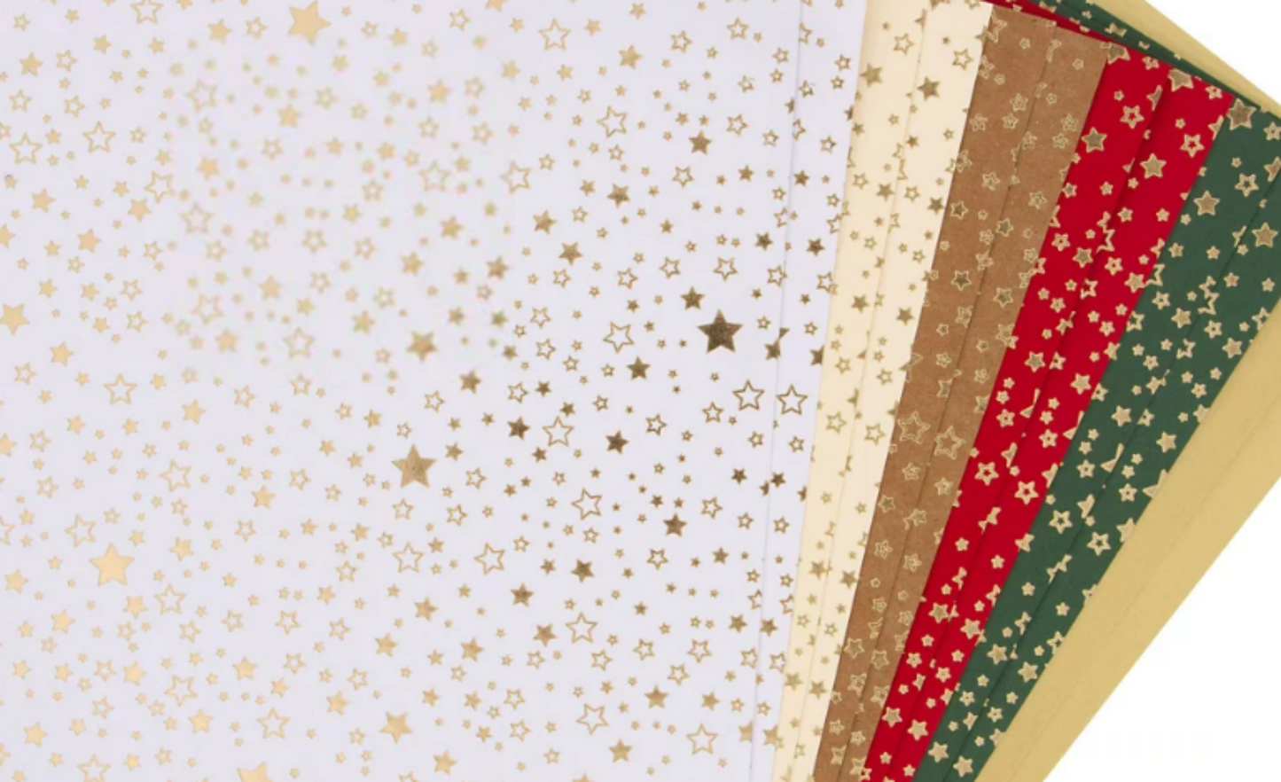 Heyda Kartonblock Weihnachtssterne A4 - 12 Blatt mit Goldfolie