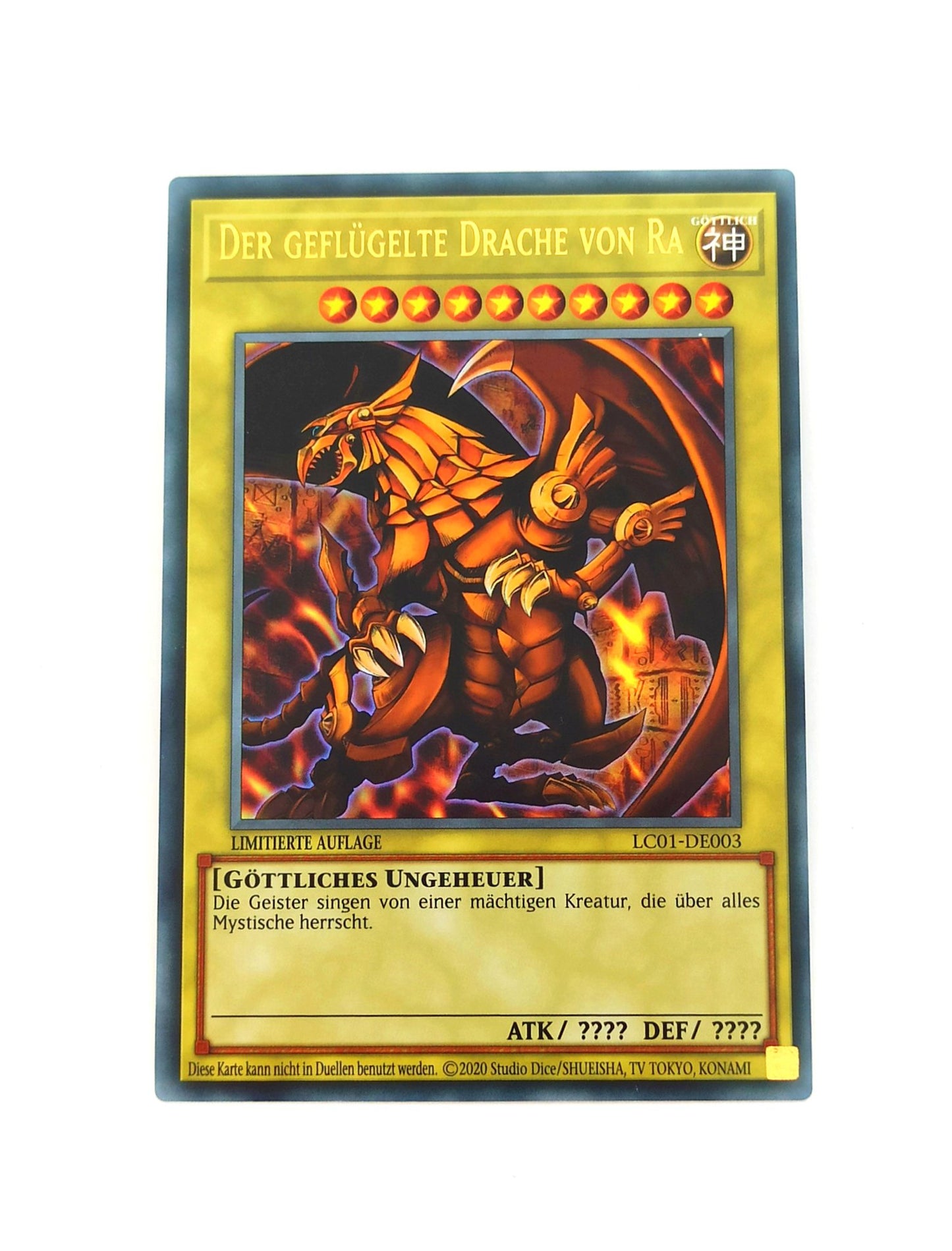 Yu-Gi-Oh! Der geflügelte Drache von Ra
- LC01-DE003 - Limitierte Auflage - Ultra Rare