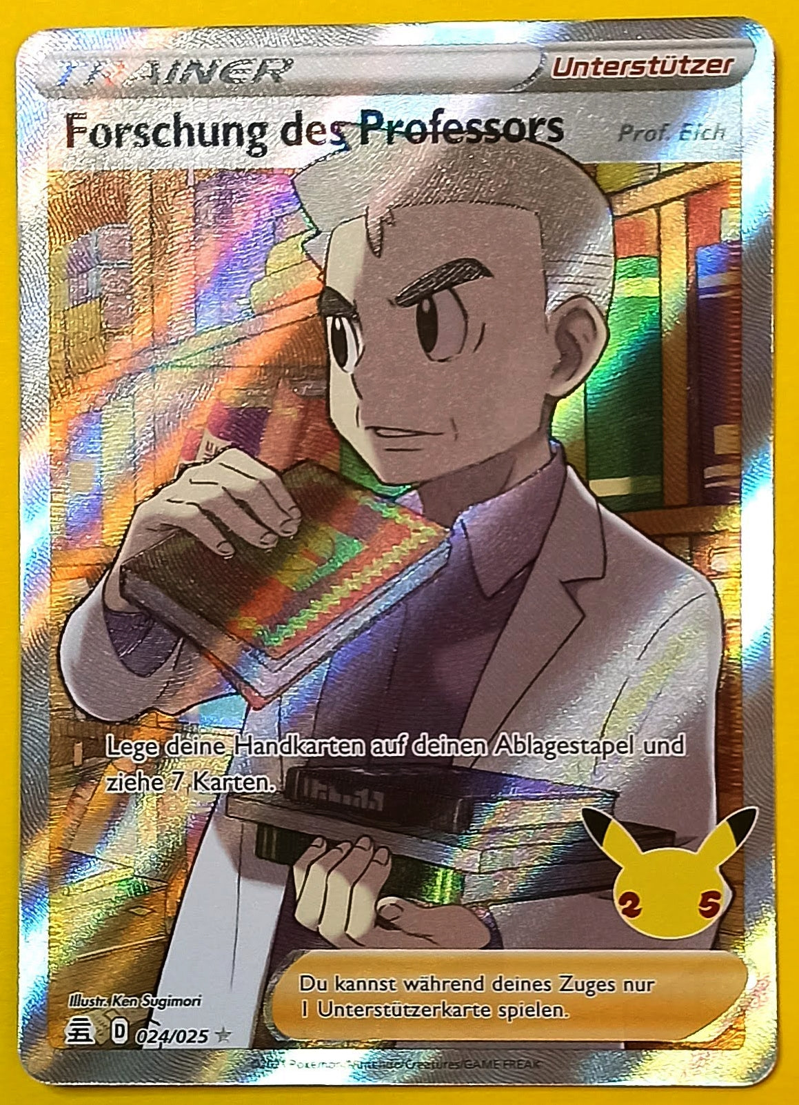 Pokemon Karte 25th Jubiläum ULTRA RARE FULLART - Forschung des Professors E24/25