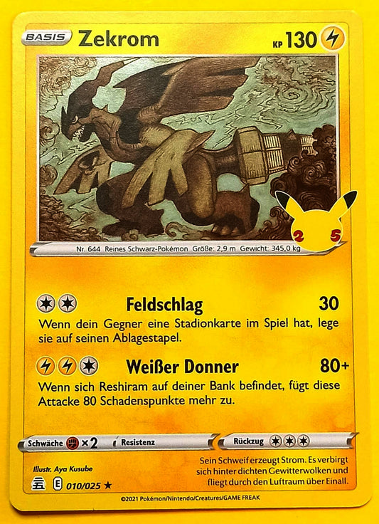 Pokemon Karte 25th Jubiläum HOLO RARE - Zekrom E10/25