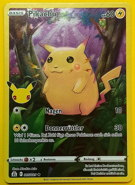 Pokemon Karte 25th Jubiläum ULTRA RARE FULLART - Pikachu E05/25