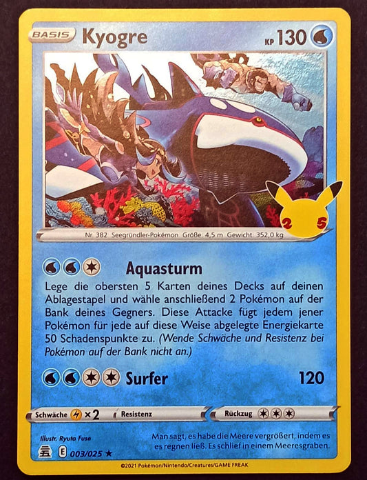 Pokemon Karte 25th Jubiläum HOLO RARE - Kyogre E03/25