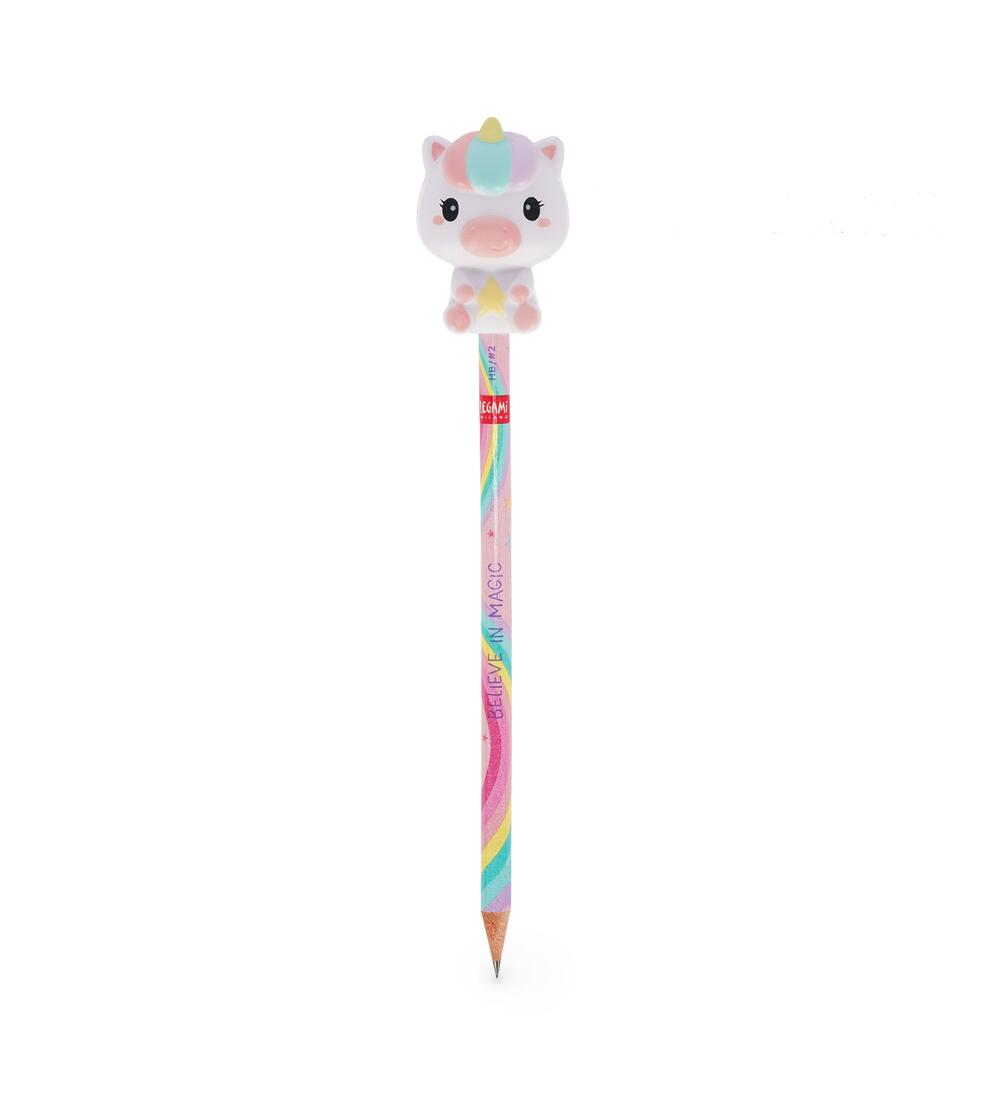 LEGAMI Squeezy Pencil Unicorn | Bleistift mit Radiergummi-Topper