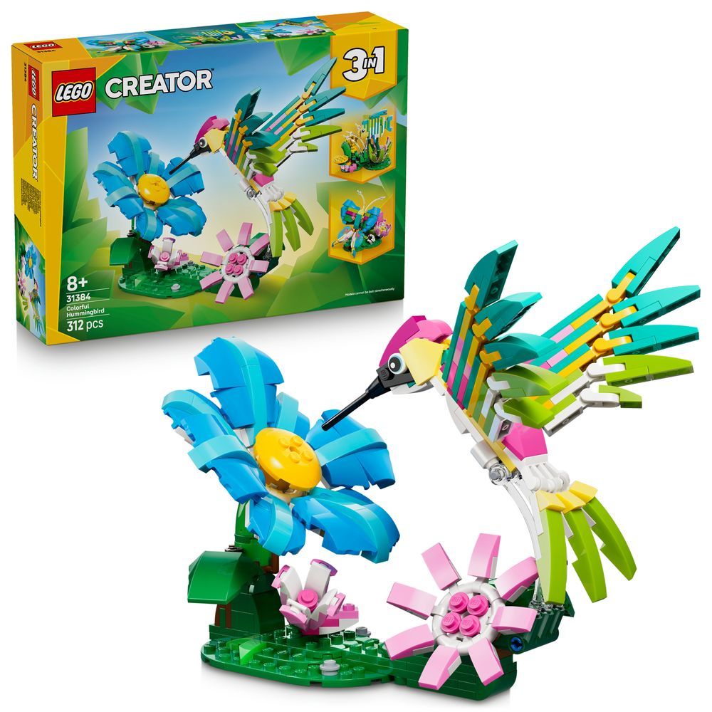 LEGO 31384 3-in-1 Kolibri, Schmetterling o. Fisch - 312 Teile