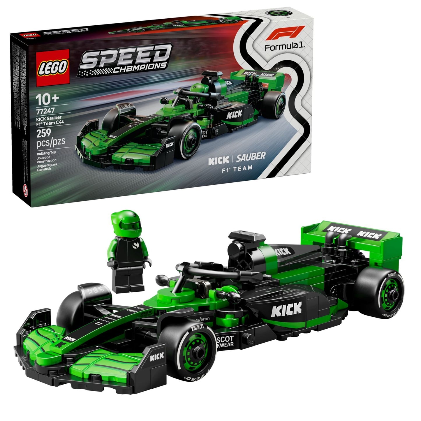 LEGO Speed Champions KICK Sauber F1 Team C44 Rennauto - 259 Teile