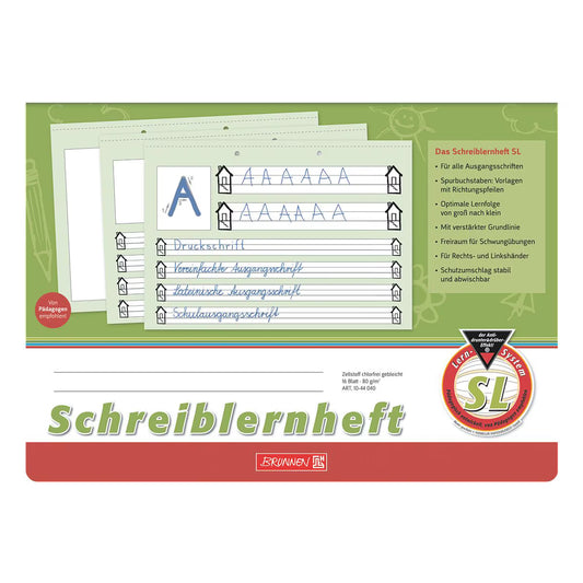 BRUNNEN Schreiblernheft A4 - Perfekt für den Schulstart (Lineatur SL, 16 Blatt)