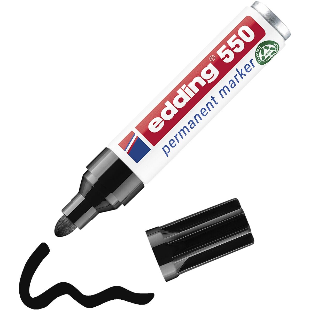 edding 550 Permanentmarker schwarz – Rundspitze 3–4 mm