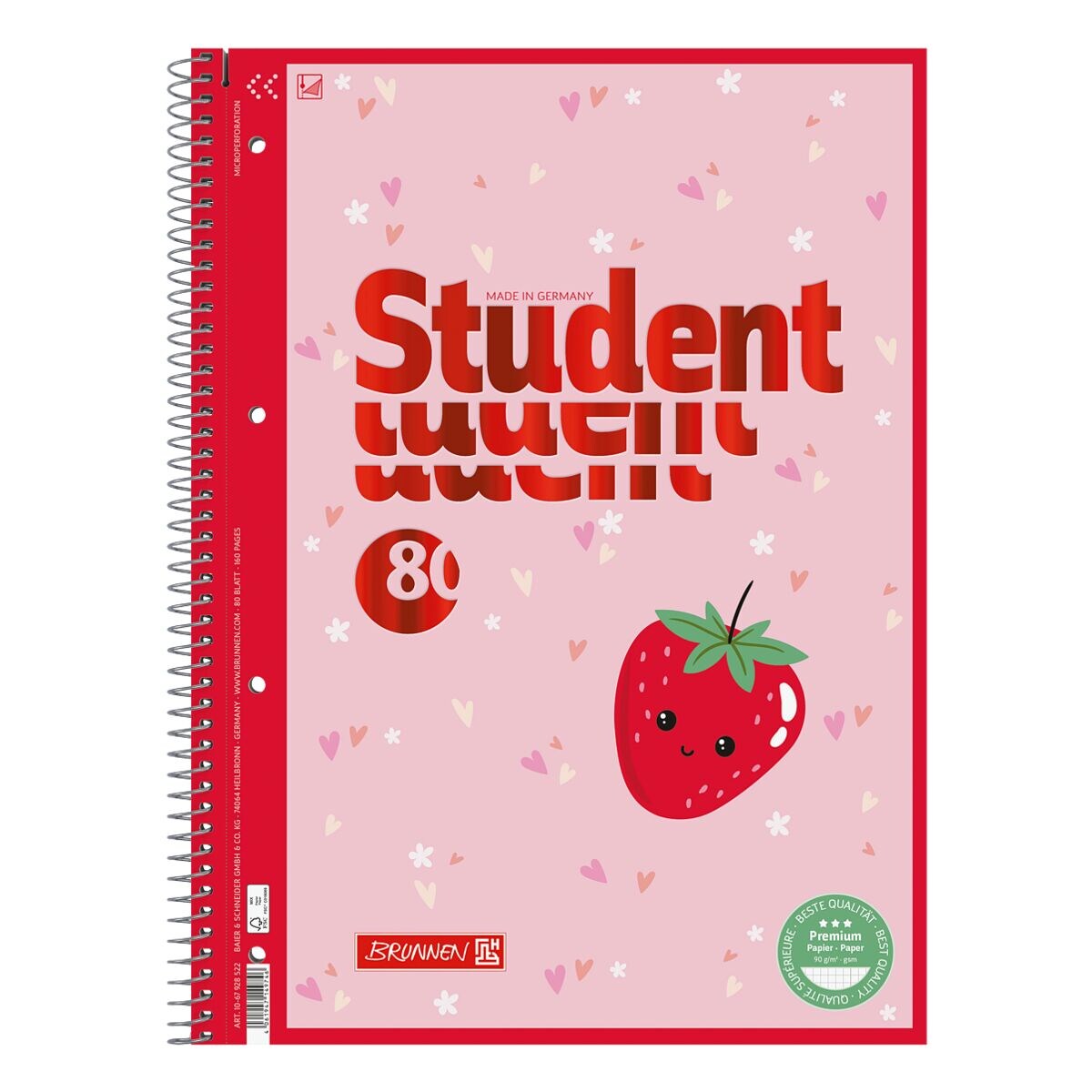 BRUNNEN College-Block A4 Lin.28 Fruity Love 80 Blatt