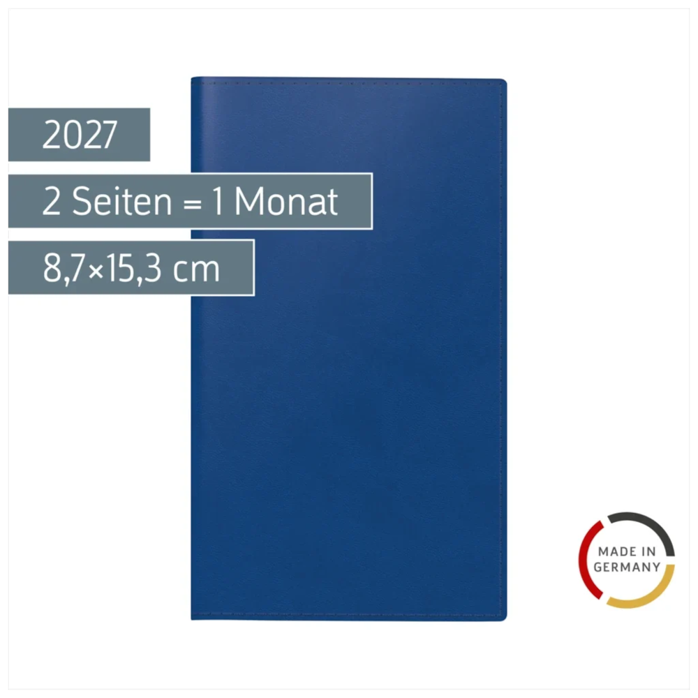 BRUNNEN Sichtkalender SOFT 2027 blau, 8,7 × 15,3 cm