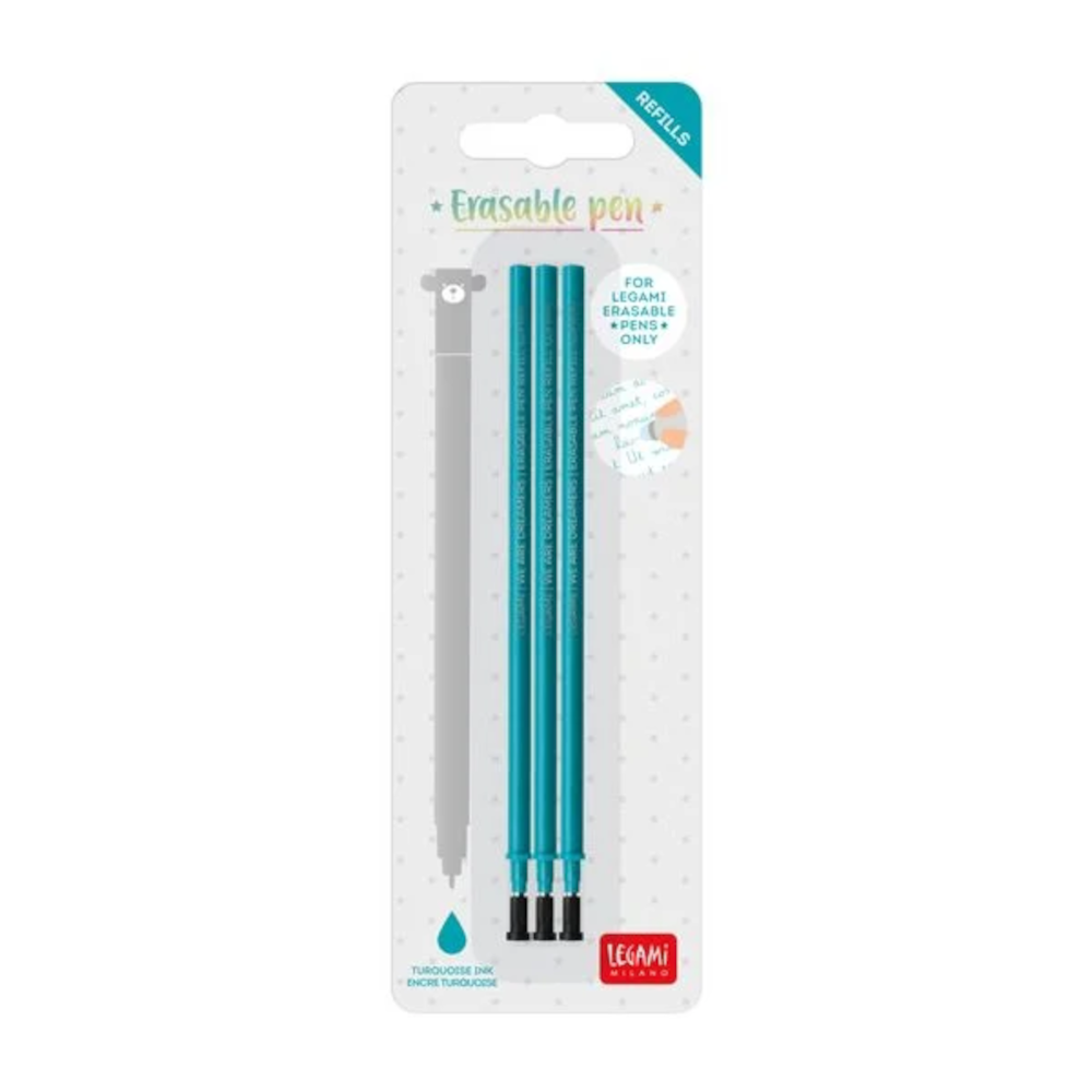 Legami Erasable Pen Ersatzminen 3er-Pack Türkis – 0,7 mm