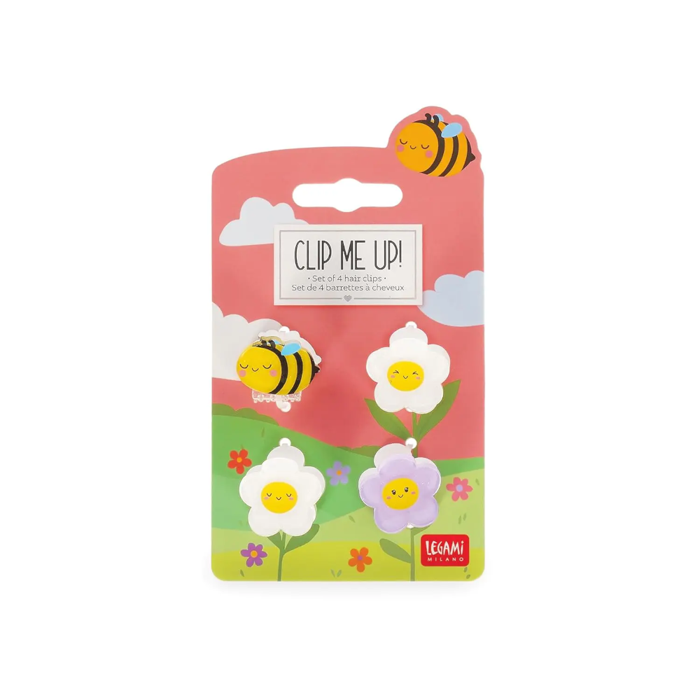 LEGAMI Clip Me Up! Mini-Haarspangen Bee, 4er-Set