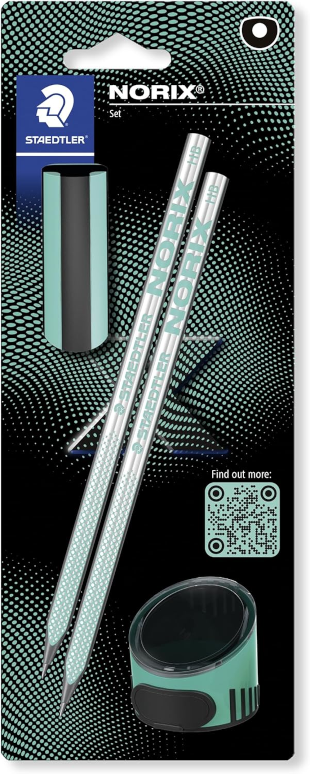 STAEDTLER NORIX Bleistift-Set HB – 2 Stifte, Radierer & Spitzer