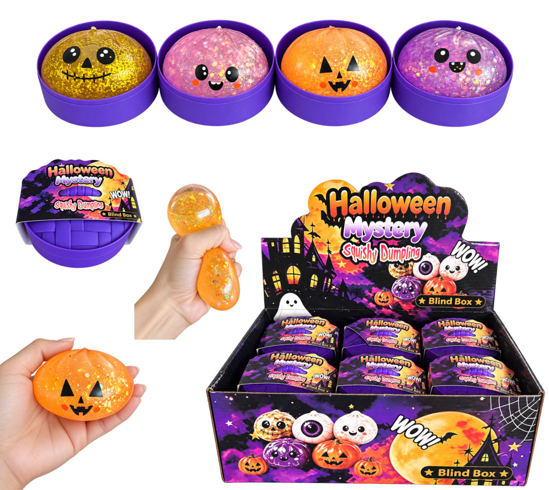 Halloween-Dumpling Mystery Quetschfigur, 1 Stück zufällig